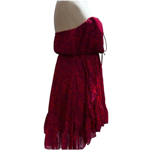 FREE PEOPLE Safari Mango Ruffled Boho Beaded Tassels Sun Halter Dress sz XS - Picture 5 of 15
